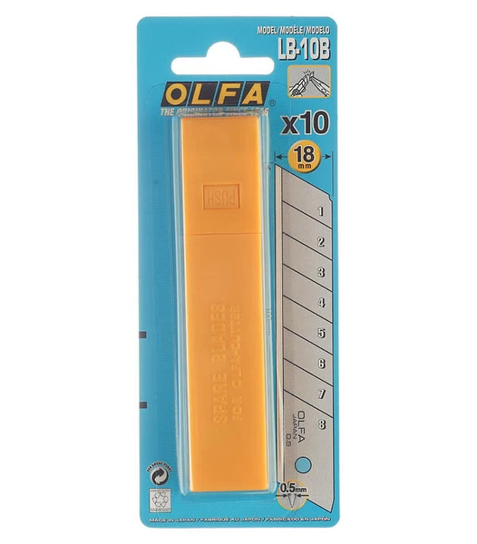 Лезвие для ножа Olfa 18 мм прямое (10 шт.)