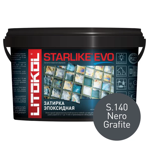 Затирка эпоксидная Litokol Starlike Evo s.140 черный графит 1 кг