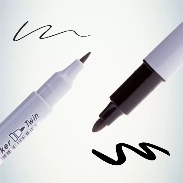 Маркер перманентный двусторонний Crown Multi Marker Twin черный грифель 2 мм