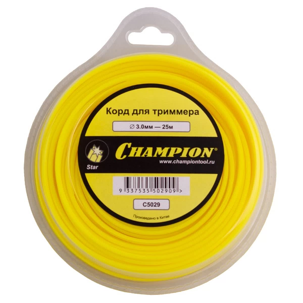 Леска для триммера Champion Star звезда 3 мм х 25 м желтая (C5029)