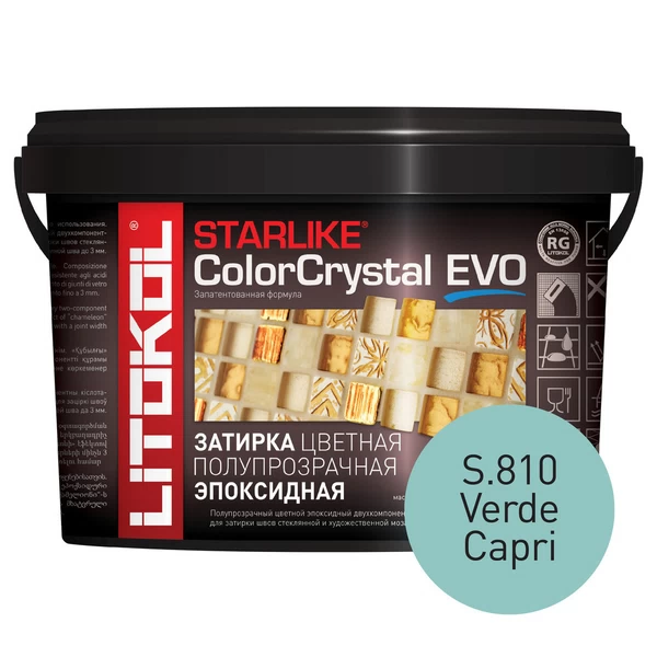 Затирка эпоксидная Litokol StarLike Color Crystal Evo s.810 зеленый 2,5 кг