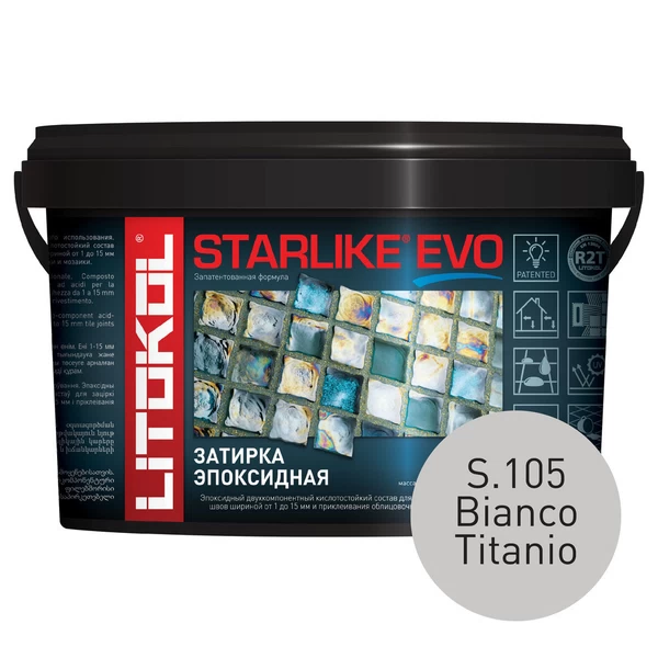 Затирка эпоксидная Litokol Starlike Evo s.105 белый титанио 1 кг