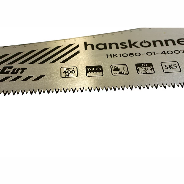 Ножовка по дереву Hanskonner 400 мм 7-8 зуб/дюйм крупный зуб