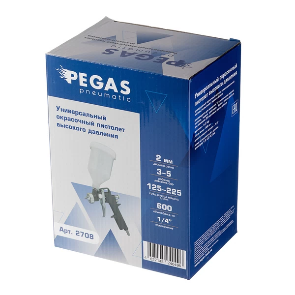 Краскопульт пневматический Pegas Pneumatic 1/4 0,6 л (2708)