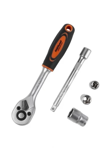 Набор торцевых головок с трещоткой AV Steel 1/4" (AV-011412) (12 шт.)
