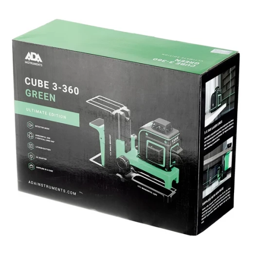 Уровень лазерный ADA Cube 3-360 Green Ultimate Edition (А00569) со штативом и отражателем