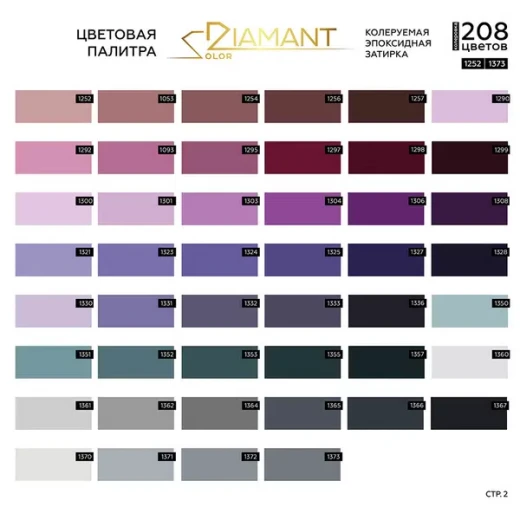 Затирка эпоксидная под колеровку Diamant Color хамелеон 2,5 кг (208 цветов)