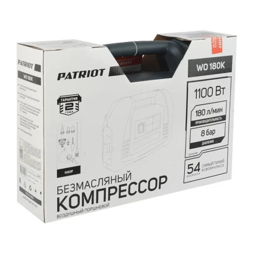 Компрессор безмасляный Patriot (525301905) WO 180К 6 л 1,1 кВт