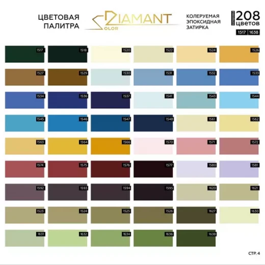 Затирка эпоксидная под колеровку Diamant Color хамелеон 2,5 кг (208 цветов)