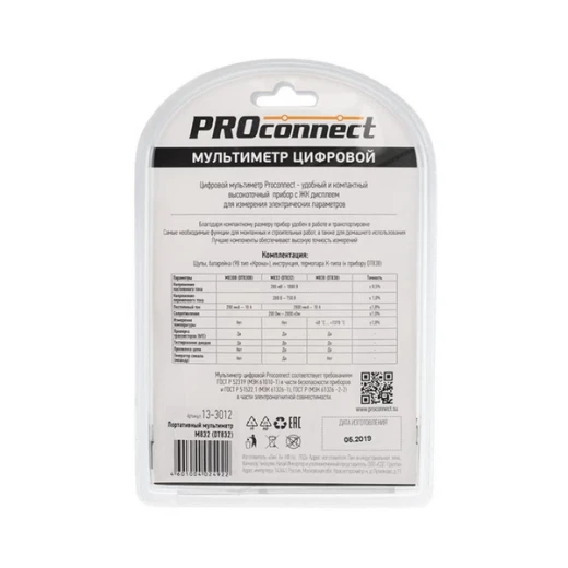 Мультиметр портативный Proconnect M832 (DT832) (13-3012)