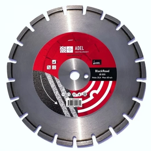 Диск алмазный по асфальту Adel Instrument BlackRoad (AI-1303050101) 500x25,4x3,6 мм сегментный мокрый/сухой рез