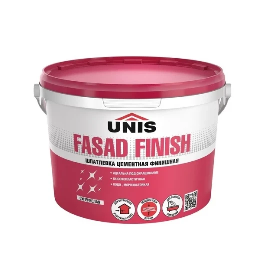 Шпаклевка цементная Unis Fasad Finish финишная белая 5 кг