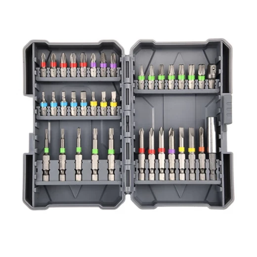 Набор бит КМ (882127) PH/PZ/SL/TORX/HEX/Tri-Wing 25/50 мм с магнитным держателем (37 шт.)