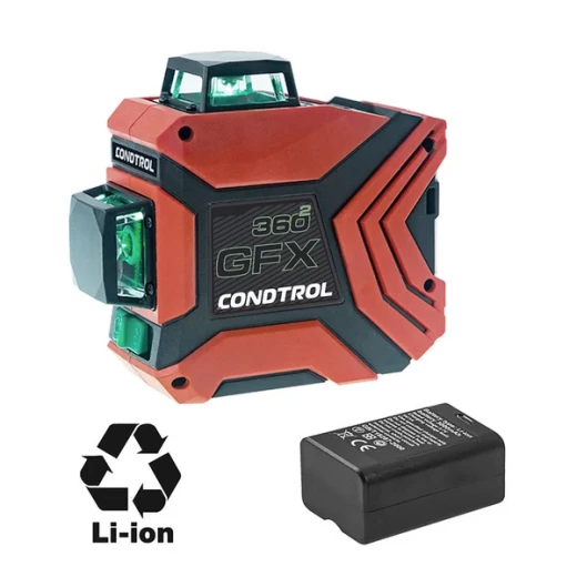 Уровень лазерный Condtrol GFX360-2 (1-5-222) с держателем Krab Condtrol new