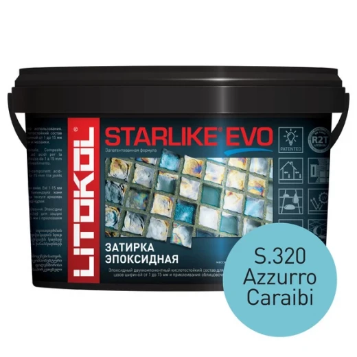 Затирка эпоксидная Litokol Starlike Evo s.320 карибский синий 1 кг